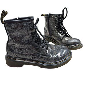 Dr. Martens 1460  Black Glitter J Girls Boots Size 1‎ US Black Glitter Lace-Up
